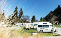 What is the average cost for a powered site at a campground for a motorhome in New Zealand?